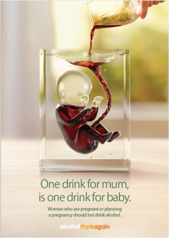 Image from the 'One Drink' campaign by the WA Mental Health Commission and the Cancer Council WA. Cr
